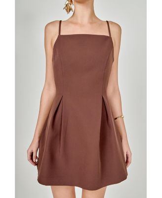 Women's Pleated Structured Mini Dress