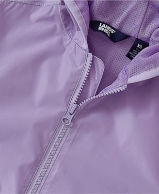 Girls Waterproof Hooded Packable Rain Jacket