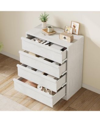 gaomon White 4 Drawer Wooden Dresser, 39" Tall Modern Chest of Drawers for Bedroom or Living Room