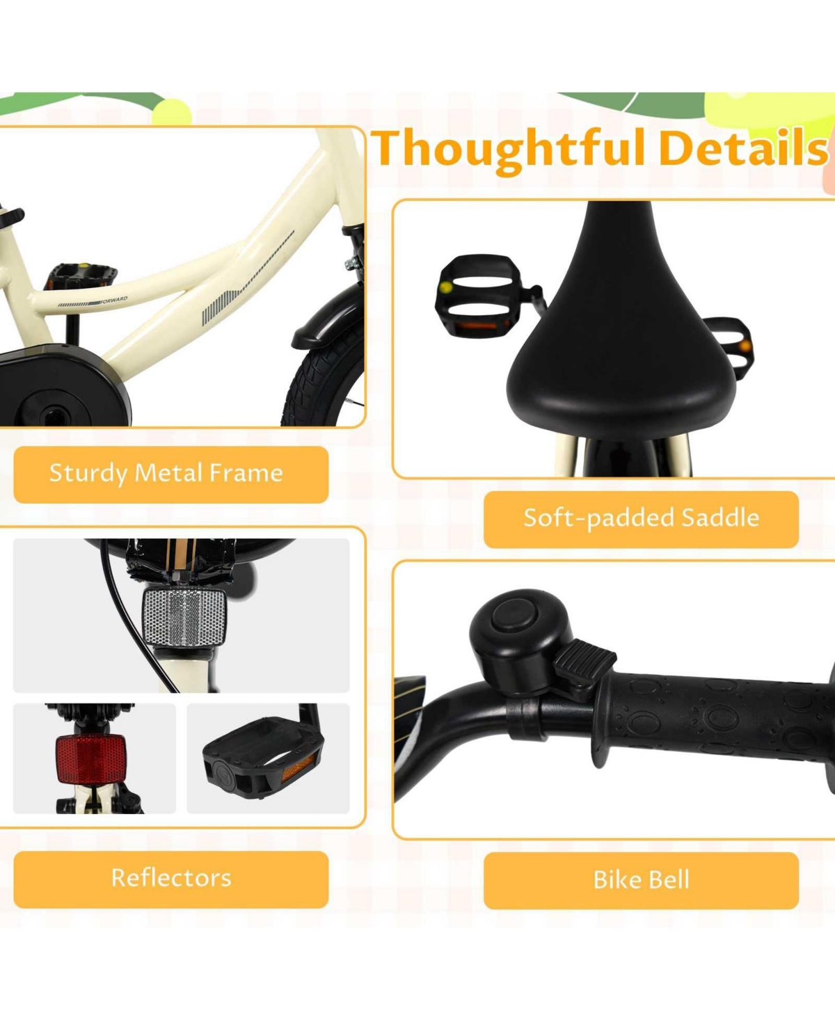 Mecale Kids Bike Sport Bicycle with Removable Training Wheels