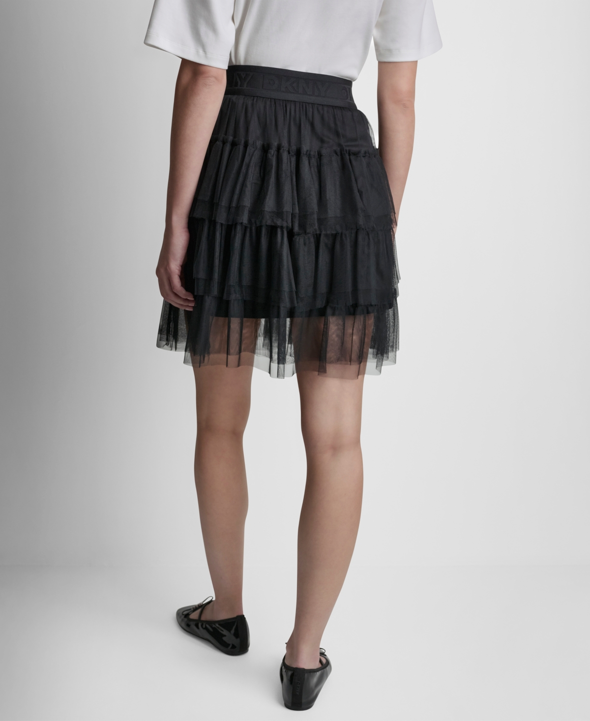 Dkny Women's Pull-On Mesh Tulle Mini Skirt