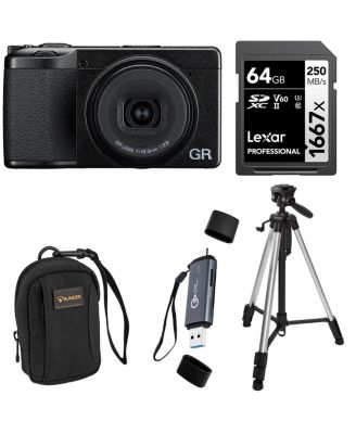 GR IV Digital Camera, with 64GB Memory Card, Card Reader, Bag, Tripod