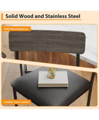 Kitchen Table Bar Stools Set of 2 Counter Height Bar Chairs for Dining Room, Home Office, Living Room