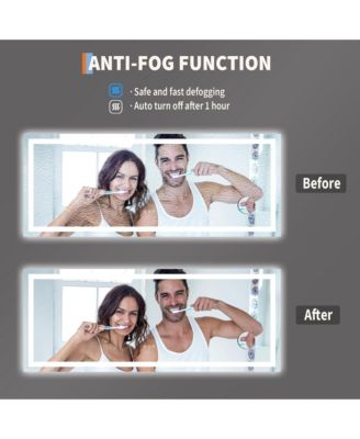 LED Bathroom Mirror 60 24, Dimmable Front & Back Lights, Anti-Fog, Shatter-Proof, Memory, 3X Magnifier Bathroom Vanity Mirror for Wall