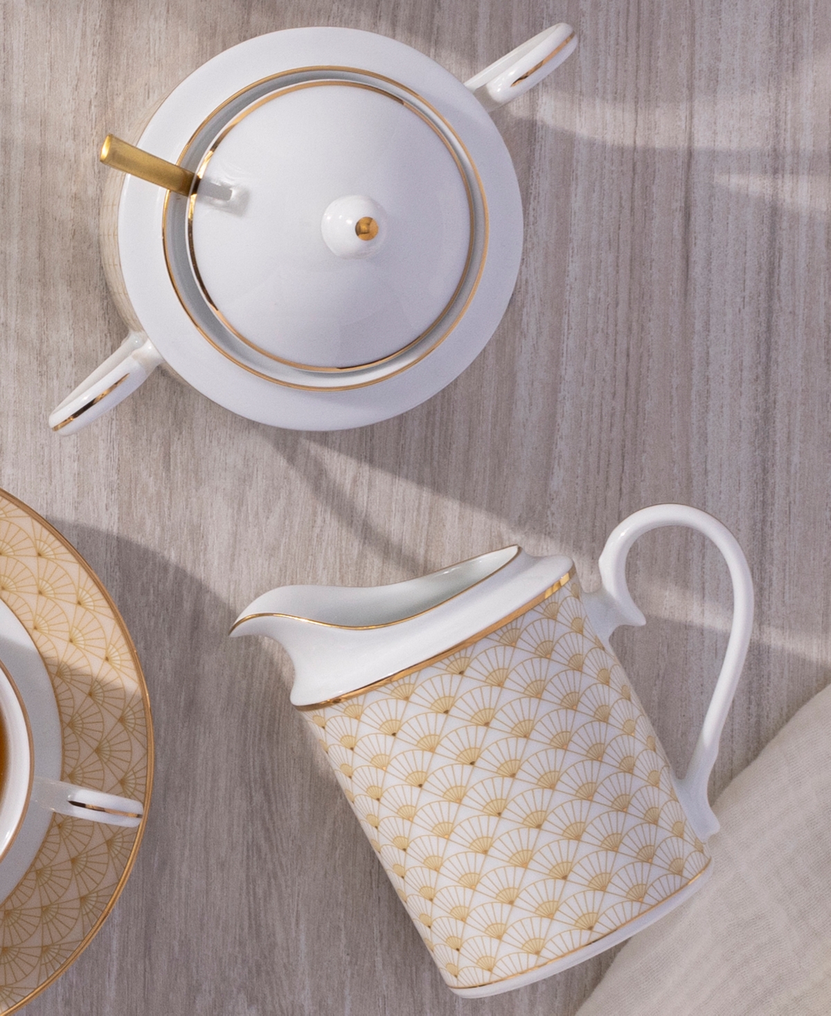 Noritake Trocadero Gold-Tone Sugar and Creamer, Set of 2