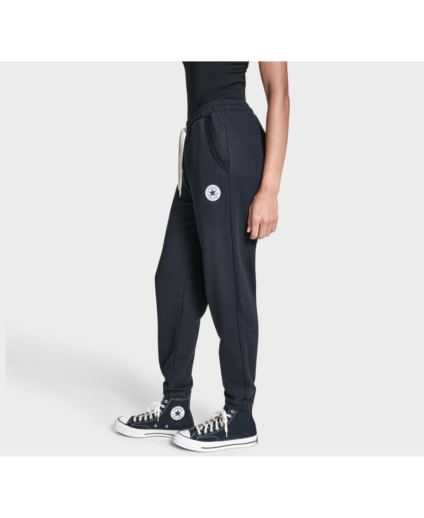 Женские брюки Converse Retro Chuck Taylor Patch, цвет: Чёрный — фото 4