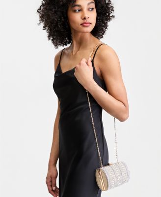 Ranndi Crystal & Imitation Mini Pearl Clutch Handbag