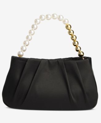 Imitation Pearl Top Handle Satchel Bag