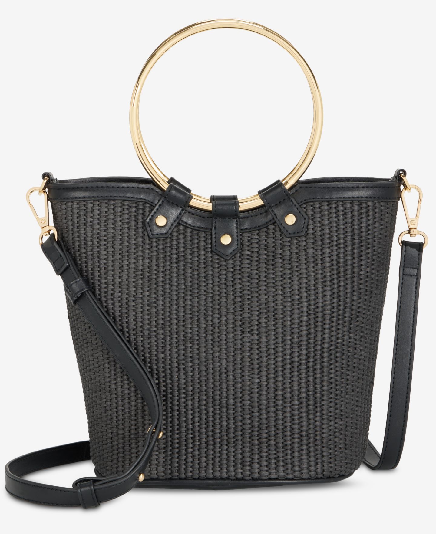 Женская сумка I.N.C. International Concepts Straw Bucket, цвет: Чёрный — фото 1