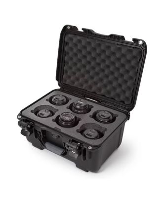 Medium Series 918 Lightweight NK-7 Resin Waterproof Protective Case with Foam Insert for 6 Camera Lens, Black