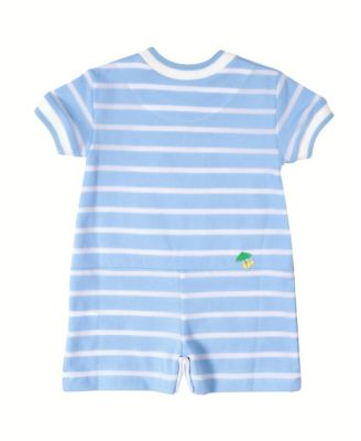 Baby Boy Stripe Knit Shortall With Elephant & Friends