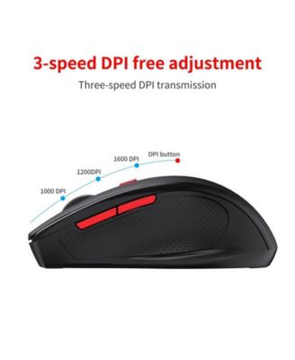 risokeys 2.4G Wireless 6-Button Mouse: Ergonomic Grip, 3-Speed DPI, for Office/Gaming, Easy-to-Use for Professionals/Students