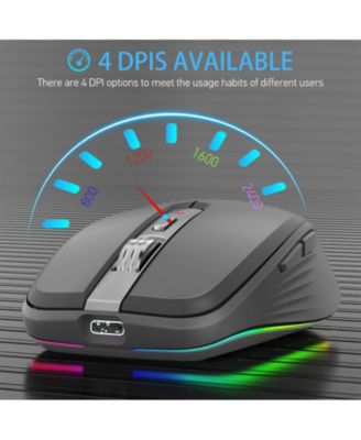 Dual-Mode Wireless Mouse-(2.4G & Bluetooth 5.1), 2400 DPI Adjustable, Silent Click, Type-C Rechargeable, for Office Workers