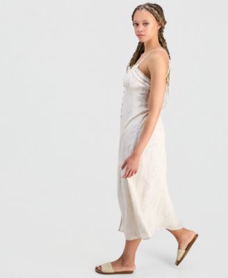 Juniors' Festival Lace-Trimmed Slip Dress