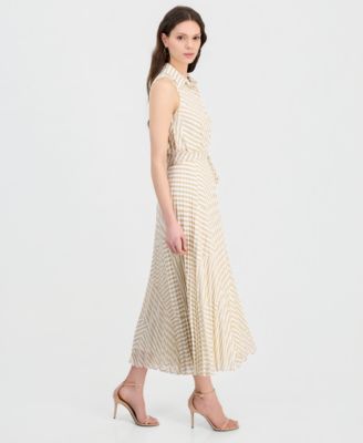 Petite Printed Pleated Maxi Dress