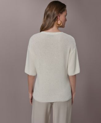 Women's Short-Sleeve Oversized Sweater