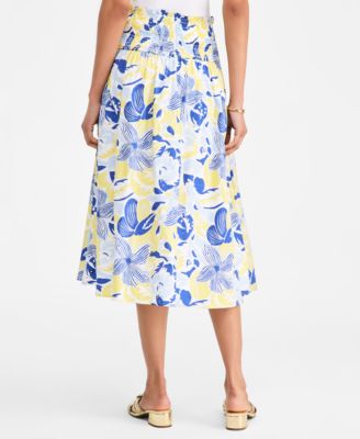 Women's Smocked Pull-On Midi Skirt