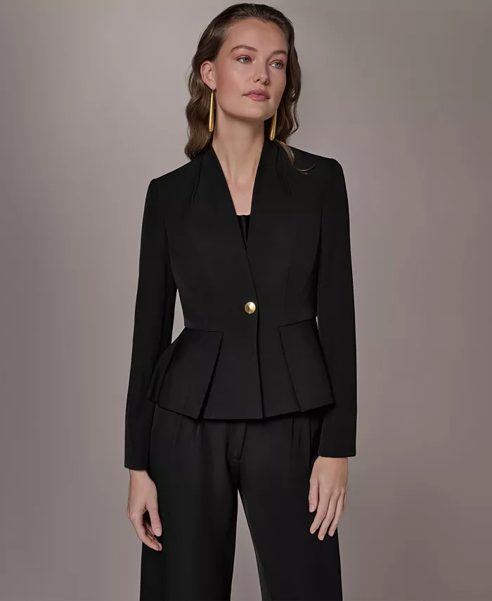 Petite Collarless One Button Blazer - thumbnail 9