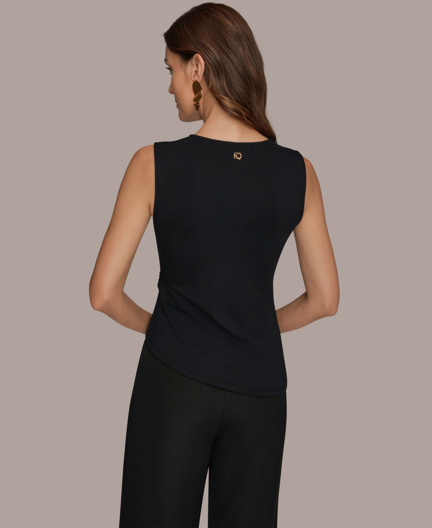 Женский топ Donna Karan New York без рукавов, для невысоких, цвет: Чёрный — фото 6