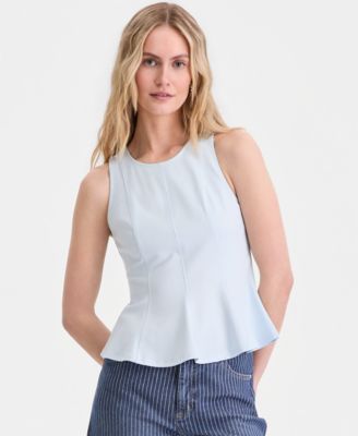 Women's Sleeveless Princess Seam Ponte Top