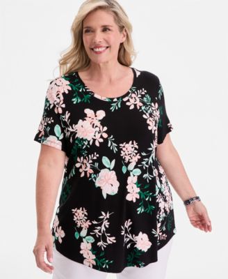 Plus Size Reve Garden Scoop-Neck T-Shirt
