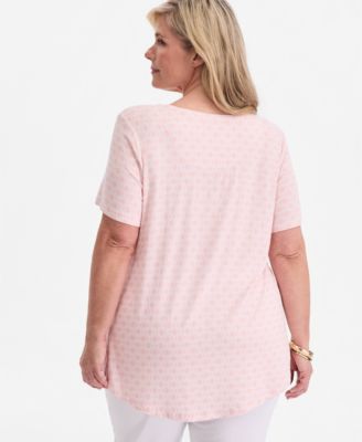 Plus Size Lattice Play Scoop-Neck T-Shirt