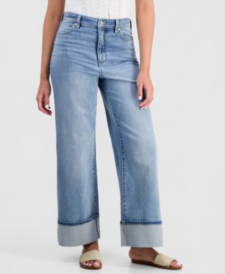 Juniors' Morgan High-Rise Cropped Wide-Leg Jeans