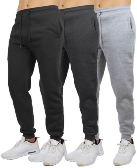 Мужские брюки Blue Ice Big & Tall Regular-Fit Jogger Sweatpants, 3-Pack, цвет: Чёрный / Угольный