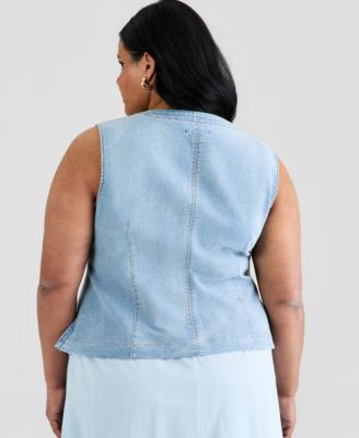 Trendy Plus Size Denim Vest
