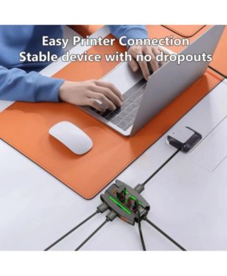 10-Port USB 2.0 Hub - Ultra-Slim Multiport Splitter - Ideal for Laptop, Desktop, PC, Printers & HDDs