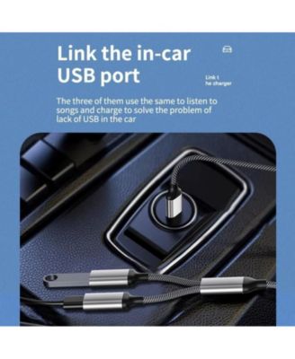 1-to-2 USB Hub, High-Speed Data Transfer, Compact Portable Adapter for Laptop/Car, Ideal for Travelers,Car Owners