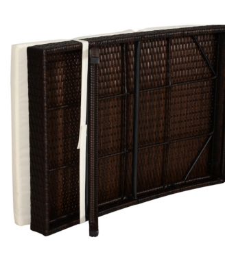 Patio Rat Lounge Chair, Cushioned, Adjustable Backrest,