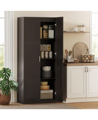 HOMCOM Kitchen Pantry Cabinet with Soft-Close Hinges Kitchen Cabinet