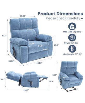 Heat Massage Dual Motor Infinite Position Up to 350 LBS Large Electric Power Lift Recliners with Hidden Cup Holders
