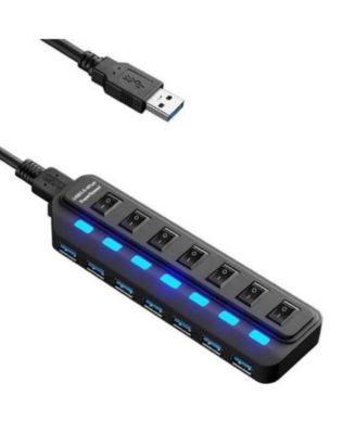 7-Port USB 3.0 Hub, 5Gbps High Speed Data Transfer, for Laptop/Desktop, Ideal for Office Workers, Gamers & Home Users