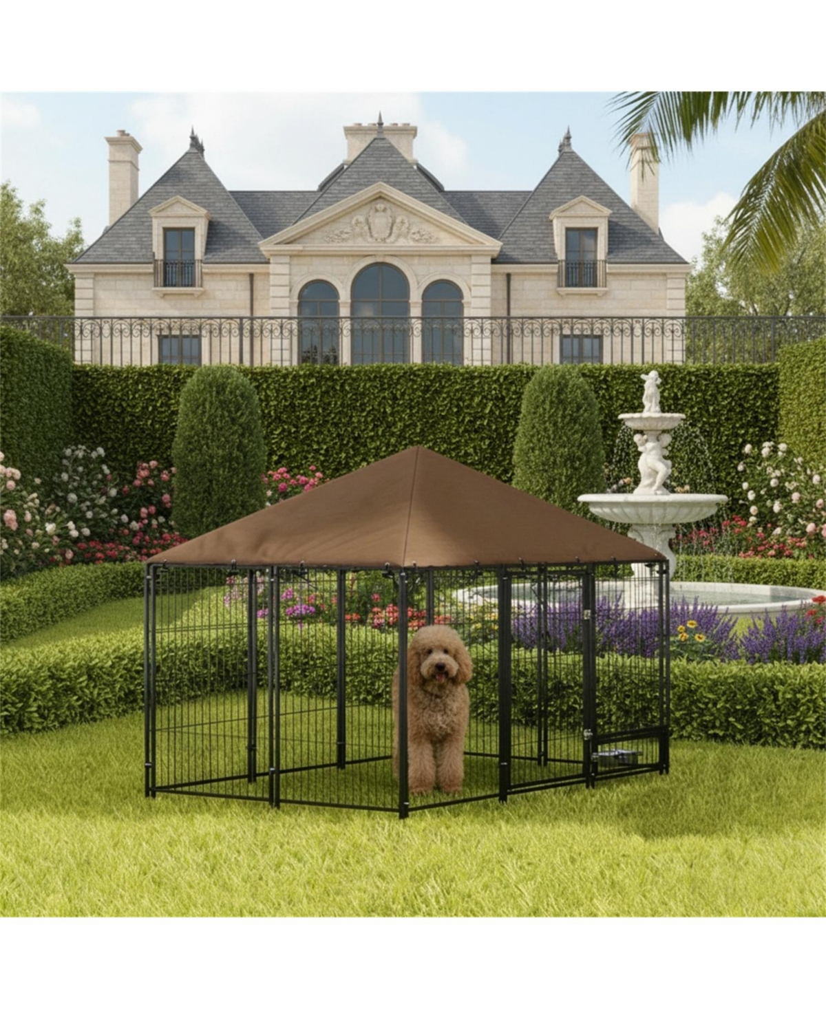 Aostirmotor Outdoor Pet Playpen & Kennel, Puppy Play Pen with Weather-Resistant Design