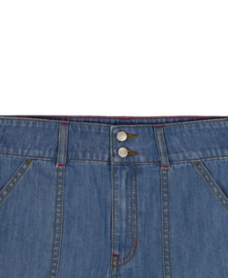 Girls' 7-16 Seam Slit Denim Shorts