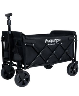 Expandable Dual-Layer Storage Wagon Utility Carts w/ 225LBS Capacity, 360° All-Terrain Wheels