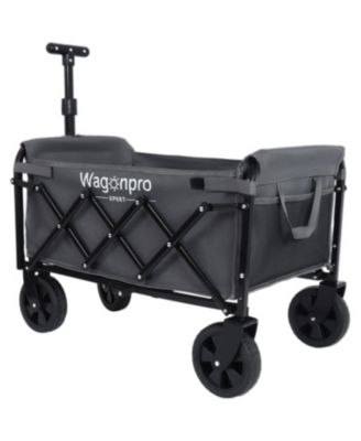 Expandable Dual-Layer Storage Wagon Utility Carts w/ 225LBS Capacity, 360° All-Terrain Wheels