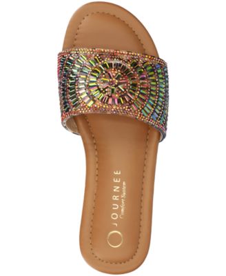 Women's Maria Slip-On Metallic Beaded Slide Sandals