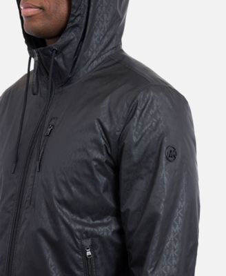 Men's Printed Logo Hooded Windbreaker Jacket