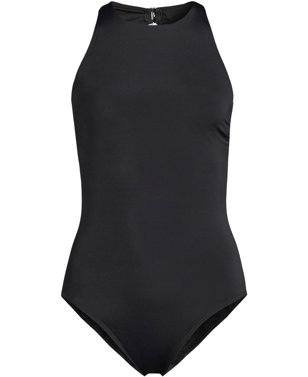 Lands' End Women's Dd-Cup Tugless High Neck Portrait Back One Piece Swimsuit