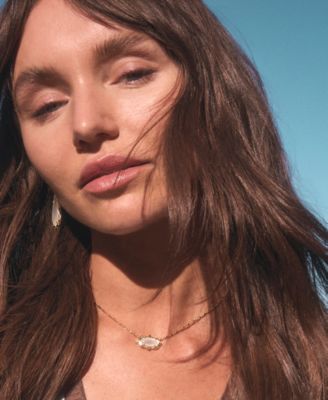 Imitation Pearl and 14k Gold Over Brass Elisa Scallop Frame Short Pendant Necklace