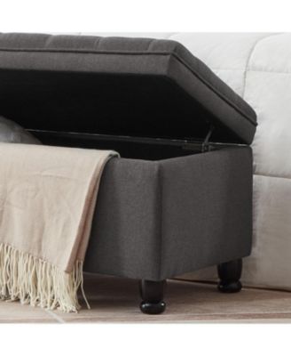 Linen Storage with Wooden Legs Bed Bench