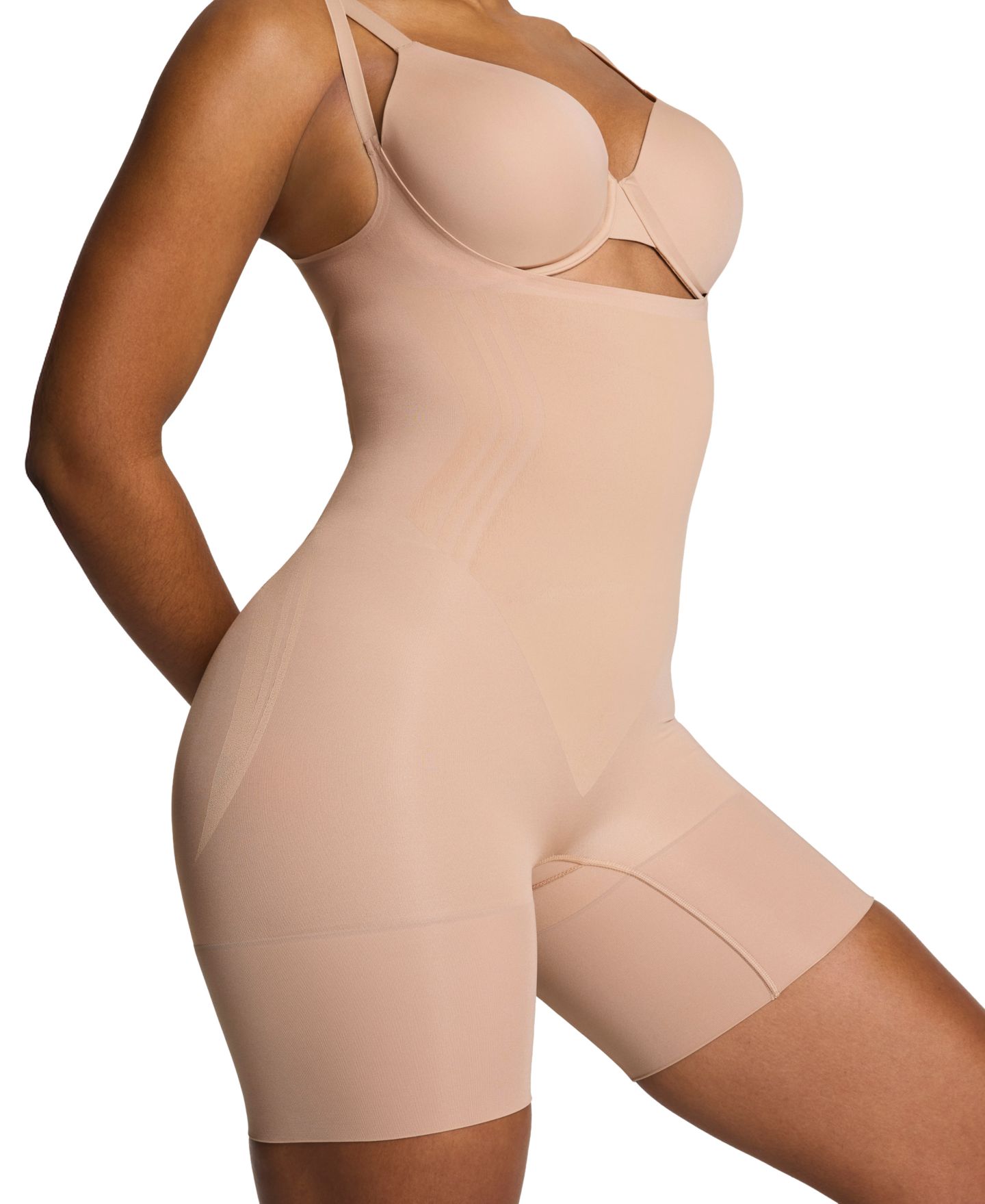 Боди GoFigure Open-Bust Mid-Thigh — Spanx, цвет: Chai — фото 2