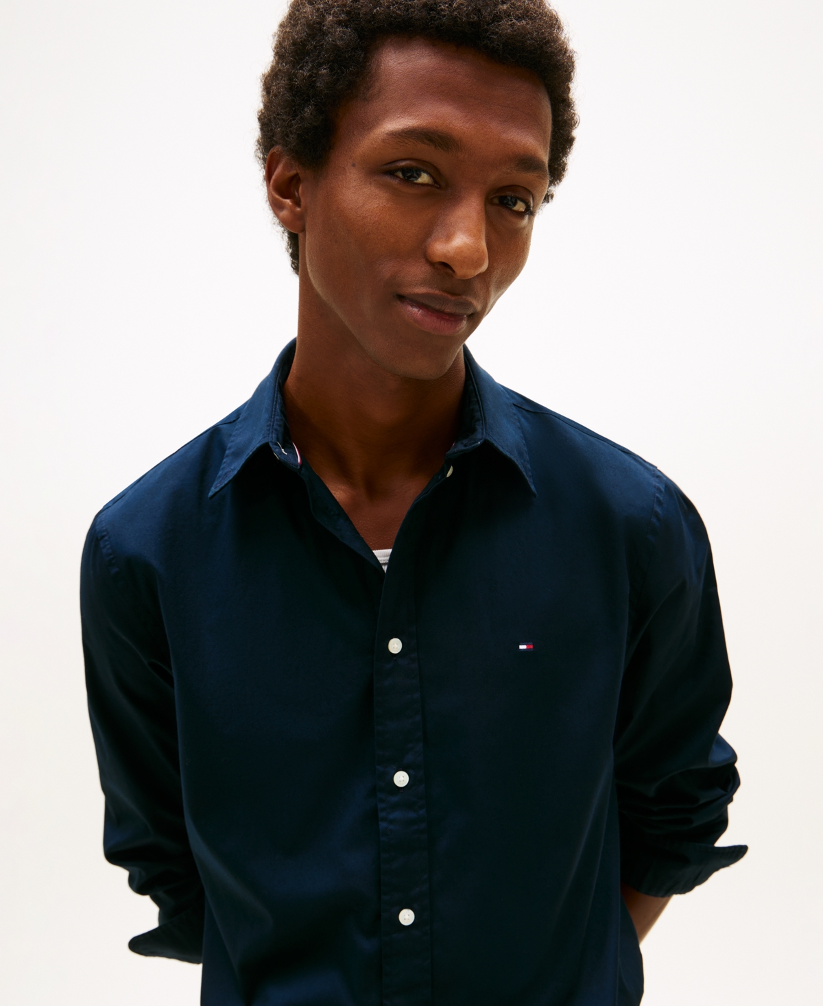 Tommy Hilfiger Men's Regular-Fit Stretch Poplin Button-Down Shirt