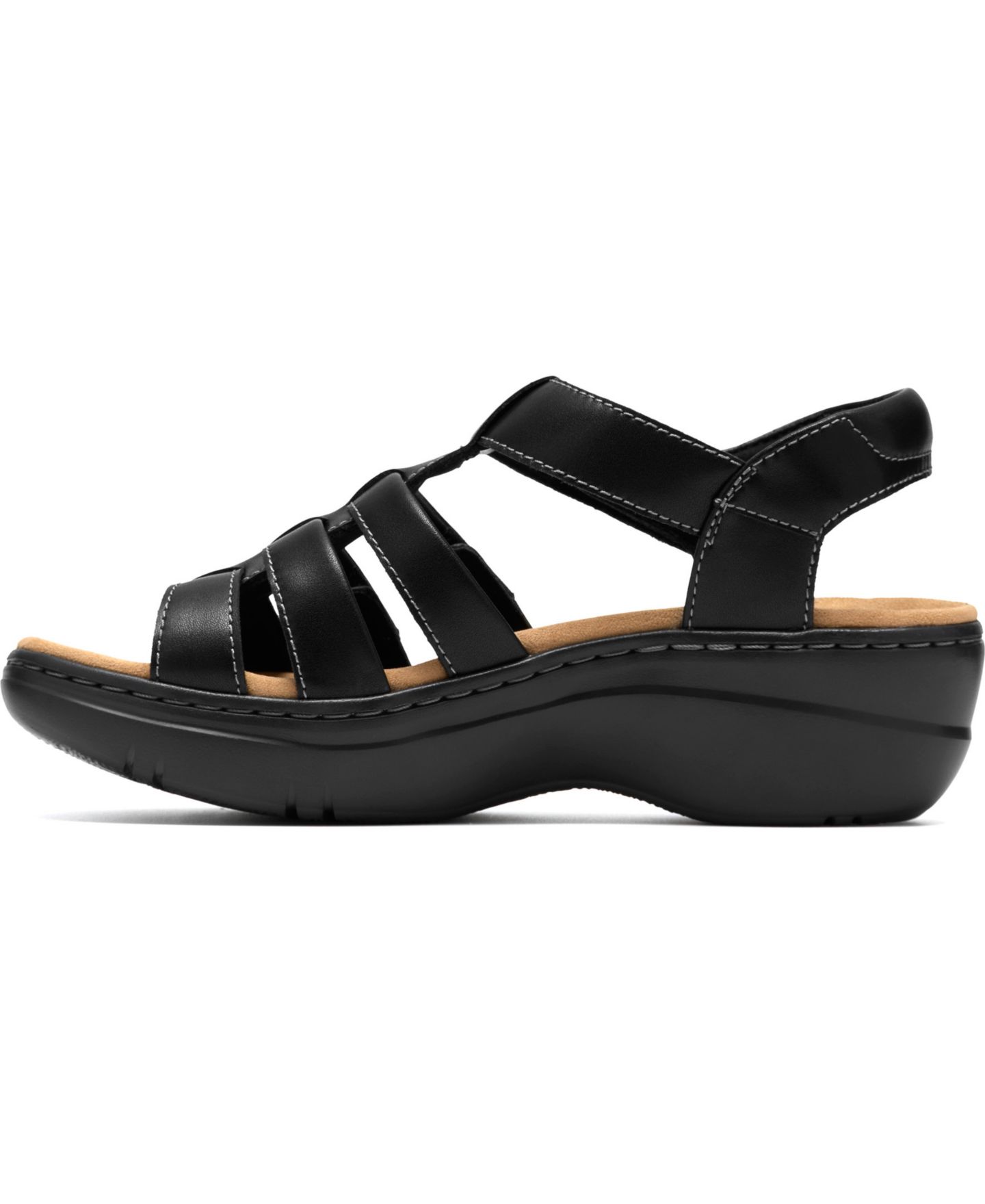 Женские сандалии Clarks Collection Merliah2 Ruby Round Toe, цвет: Чёрный кожаный — фото 4