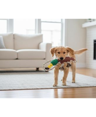 Durable Duck Dog Toy for Aggressive Chewers, Interactive Plush with Squeaker & Crinkle Sound for Tug-of-War and Play