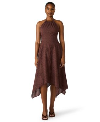 Steve Madden Women's Dalina Halter Neck Eyelet Dress - Macy's
