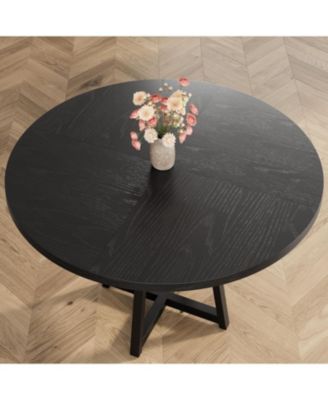 Kitchen Table Industrial Round Dining Table Set for 4 to 6 Dinner Table